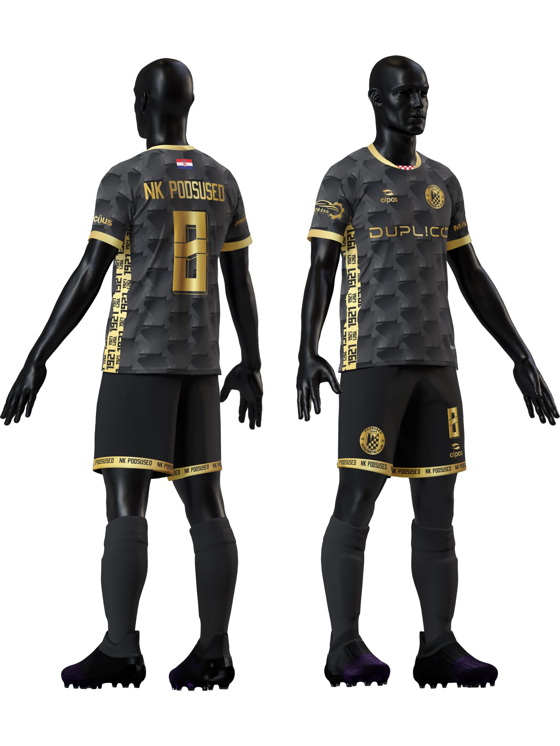 NK Podsused – custom design dres + hlačice + štucne crni LEGENDE